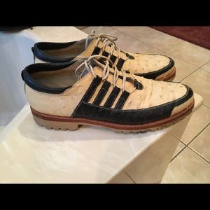 Max leather  black/cream ostrich shoes